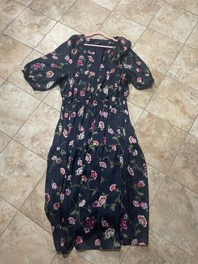 Lane Bryant Floral Midi Dress Size 22 – Navy, Flowy & Feminine